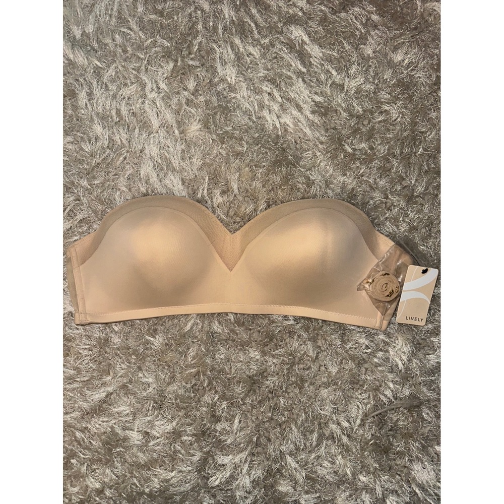 LIVELY NWT  Toasted Almond Strapless Contour‎ Bra 38DD Wirefree Smooth